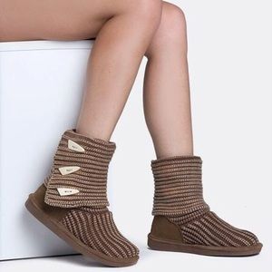 Bear paw knit brown/tan boots